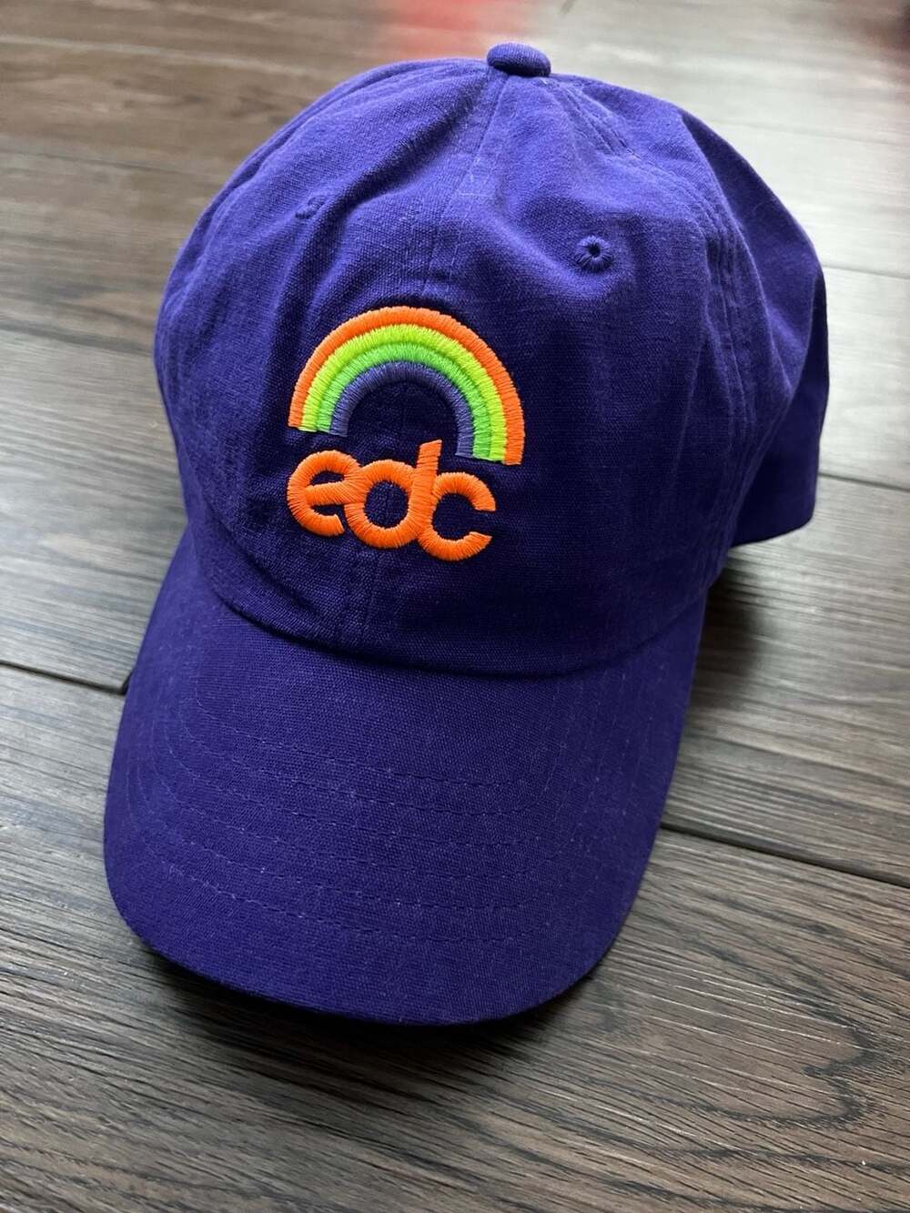 Insomniac EDC Rainbow Embroidered Purple Dad Hat